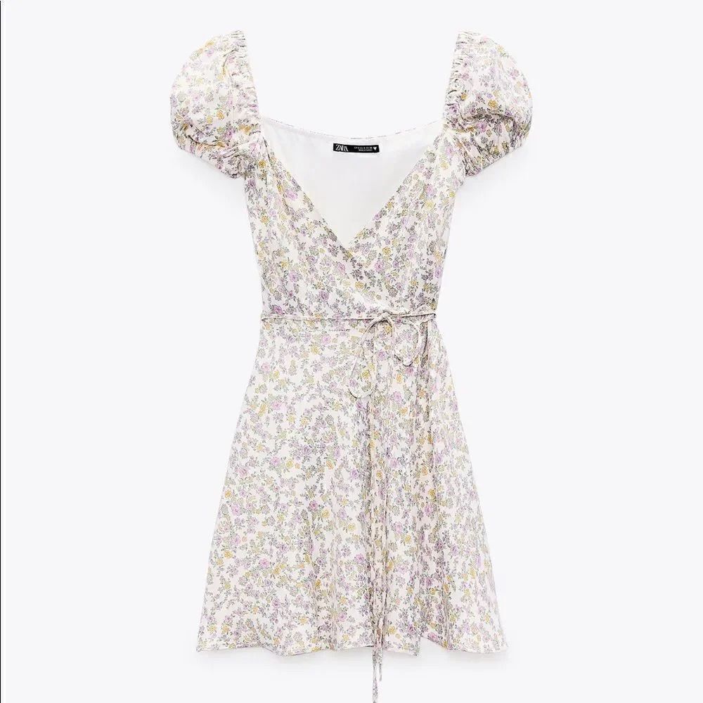 ZARA SATIN EFFECT PRINT DRESS - Picture 14 of 15